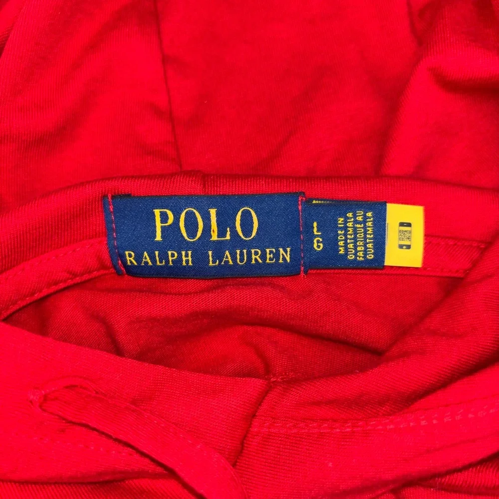Polo Ralph Lauren Mens Red Big Pony Logo Long Sleeve Hooded T-Shirt Large